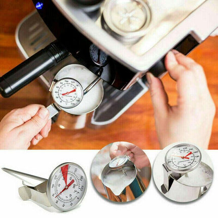 Milk Coffee Probe Thermometer Maker Temperature Jug pan Clip Stainless Steel New - Aimall