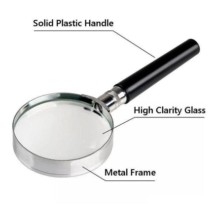 Quality 50MM Silver Metal Magnifying Glass Lens Magnifier Loupe 10x MAGNIFIER AU - Aimall