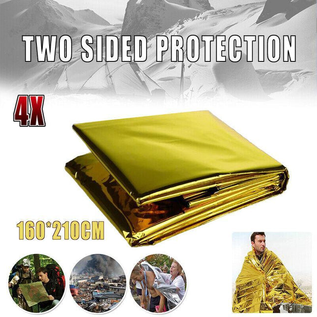 4x Space Blankets PREMIUM Thermal Emergency Survival Camping Rescue First Aid AU - Aimall