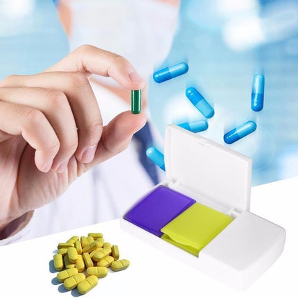 Pill Cutter Box Grinder Medicine Box Tablet Crusher Pill Splitter Storage Case - Aimall