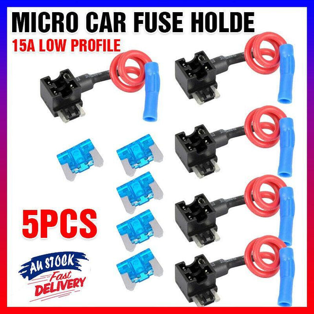 5PCS Add A Circuit Fuse Tap Car Micro Blade Fuse Box Holder 12V Low Profile AU - Aimall
