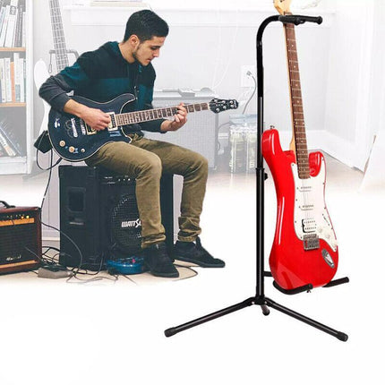 New Folding Electric Acoustic Bass Tripod Guitar Padded Stand Floor Rack Holder - Aimall