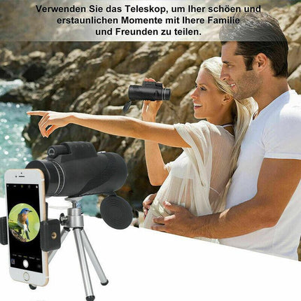 HD Portable Telescope Monocular For Travel Low Light Vision+ Phone Clip +Tripod - Aimall