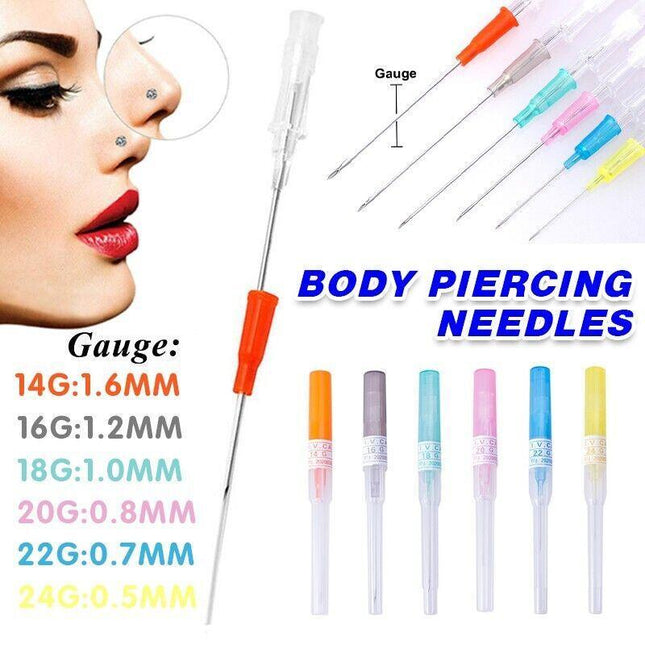 14g - 26g Catheter cannular tube Sterilized Body Piercing Needles 1-20PCS AU NEW - Aimall