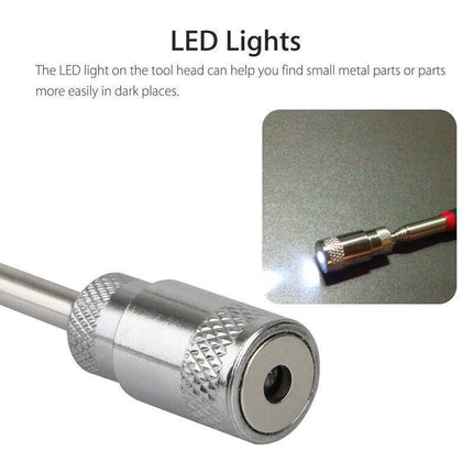 Magnetic Pick Up Tool 81CM Extendable Telescopic LED Torch Magnet Rod AU Stock - Aimall