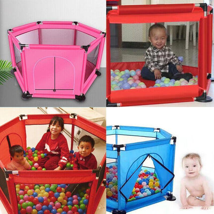 130CM Baby Playpen Child Play Mat Interactive Safety Gate Slide Fence Game Set - Aimall