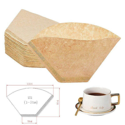 100PCS Coffee Filter Paper Natural Unbleached Original Wooden Drip Paper - Aimall