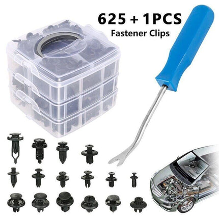 625 PCS Car Body Trim Clips Retainer Bumper Auto Panel Push Plastic Fastener Kit - Aimall