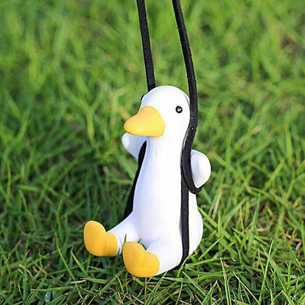 Car Pendant Cute Anime Little Duck Swing Auto Rearview Mirror Hanging Ornament - Aimall