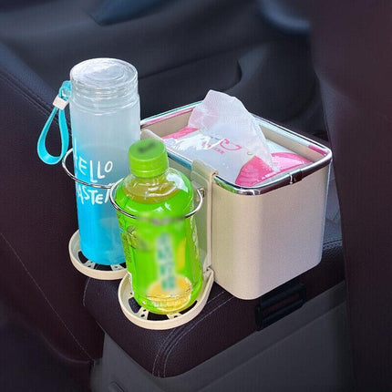 Car Armrest Storage Tissue Box Drawer Holders Water Cup Multifunctional Box AU - Aimall