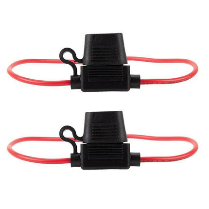 10Pcs 12V 40A Standard Blade Inline Fuse Holder with Water Proof Dustproof Cover - Aimall