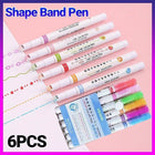 Childen-Dual Tip Pens with 6 Different Curve Shapes Colored Writing Markers RL - Aimall