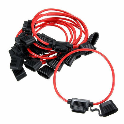 10Pcs 12V 40A Standard Blade Inline Fuse Holder with Water Proof Dustproof Cover - Aimall