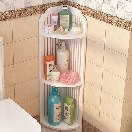 3 Tiers Bathroom Cabinet Corner Shelf Toilet Shower Cupboard Storage Rack AU - Aimall