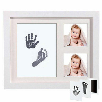 Baby Hand Footprint Photo Frame Kit Pet Safe Inkless Wipe Newborn Print Gift New - Aimall
