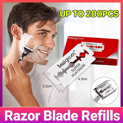 10-200 PCS Super Platinum Ultra Sharp Double Edge Cut Throat Razor Barber Blades - Aimall