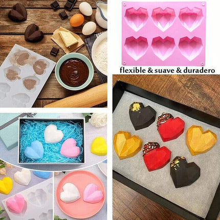 Heart Shape Candy Cake Chocolate Mould 3D Fondant Mold Silicone Sugar Craft DIY - Aimall