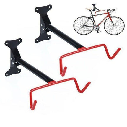 2x Large Premium Bike Bicycle Hanger Hook Wall Mounted Garage Storage Rack Mount - Aimall