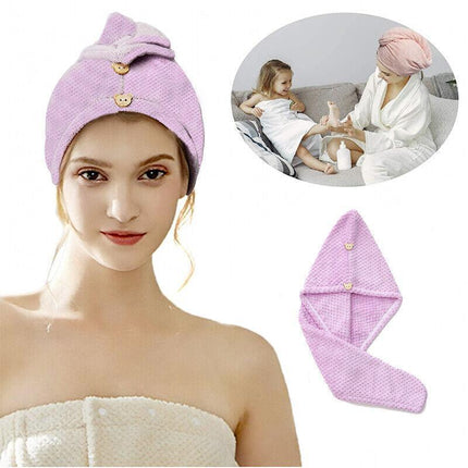 Quick Dry Hair Towel Drying Turban Bath Towel Head Wrap Fast Hat Spa Cap Soft AU - Aimall
