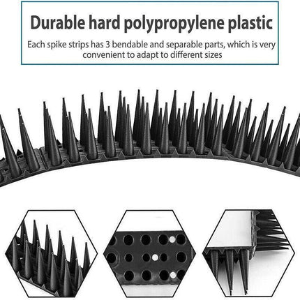 12X Bird Spikes Human Cat Possum Mouse Pest Control Spiked Fence Wall Deterrent - Aimall