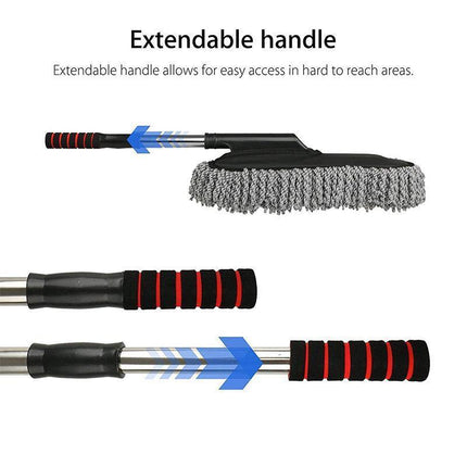 Car Wash Duster Cleaning Microfiber Telescoping Brush Dusting Dust Wax Mop - Aimall
