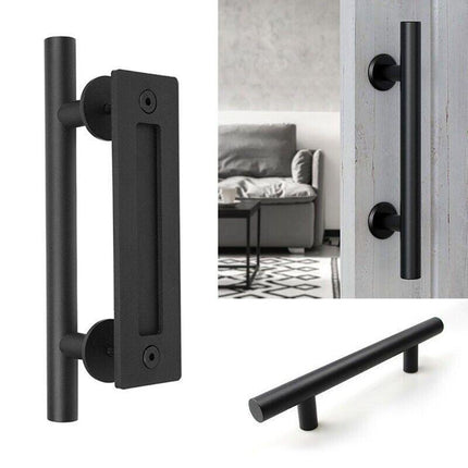 12" Barn Door Handle Sliding Flush Pull Wood Door Gate Hardware Stainless Steel - Aimall