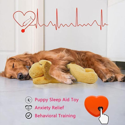 Pet Puppy Cat Soft Plush Toy Heartbeat Sleeping Buddy Dog Behavioral Anxiety Aid - Aimall