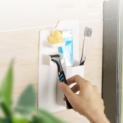 1PC Space Toothbrush Holder Shower Organizer Silicone Bathroom Storage Razor AU - Aimall