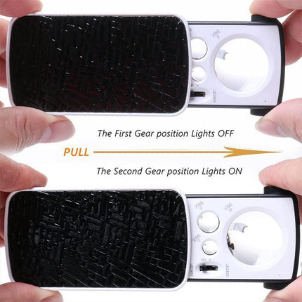 30x 60x 90x Jewellers Loupe LED Magnifier Loop Side Light Magnifying Glass Lens - Aimall