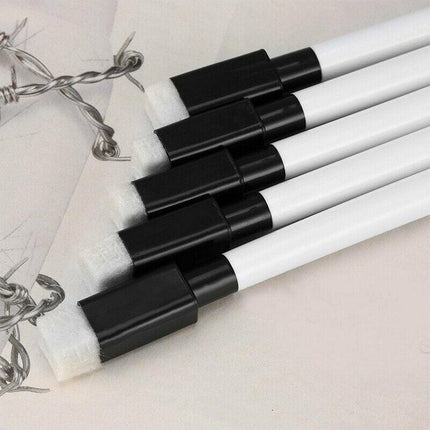 10PCS Whiteboard Marker Pens Black Dry Wipe Erase Magnetic Pen Eraser Lid Cap AU - Aimall