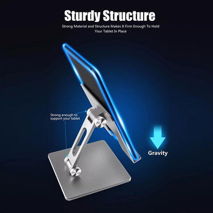 Aluminum Alloy Tablet Phone Holder Desk Stand Bracket Foldable For iPad Pro 12.9 - Aimall