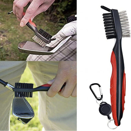 Golf Cleaning Brush Retractable Stock Color Groove Cleaner With Reel Club Ball - Aimall