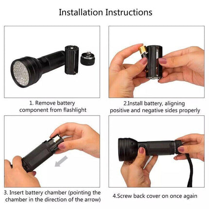 UV Torch Ultra Violet Flashlight Blacklight Light Lamp 51 LED 395 nM Aluminum AU - Aimall