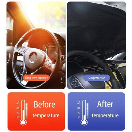 Foldable Car Windshield Sunshade Front Window Cover Visor Sun Shade Umbrella - L - Aimall