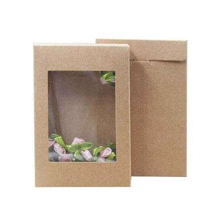 Cardboard Paper Catering Grazing Boxes/Trays 10, 20Pk W/Windows Kraft Disposable - Aimall