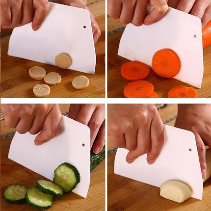 3 Pcs Dough Cutter Scraper Kitchen tool Pastry Bowl divider bench Scrape Fondant - Aimall