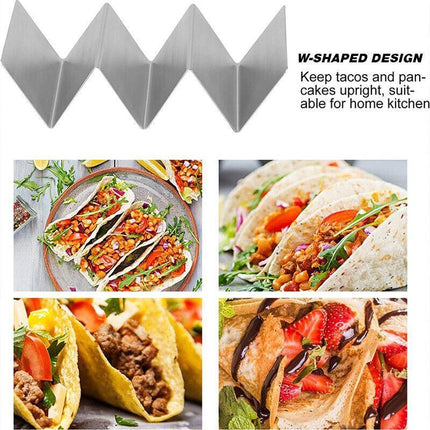 Stainless Steel Tray Taco Shell Holder Tortilla Stand Holds Kitchen Rack NEW AU - Aimall