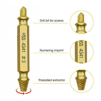 6PCS Damaged Screw Extractor Speed Out Drill Bits Tool Set Broken Bolt Remover - Aimall