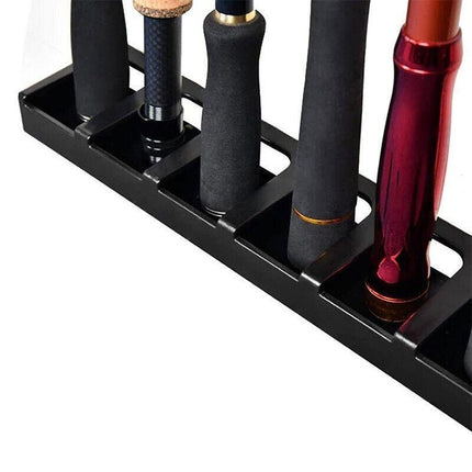 6-Rod Rack Fishing Pole Holder Tackle Wall Fishing Rod Storage Fixed Stand - Aimall