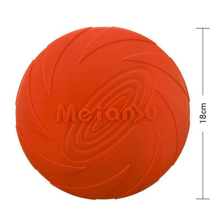 Dog Frisbee Rubber Pet Puppy Safe Exercise Fetch Outdoor Training Toy AU STOCK - Aimall