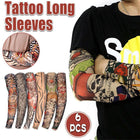 6PCS Men Women Fake Temporary Nylon Tattoo Sleeve Arm Stockings Protection Cool - Aimall