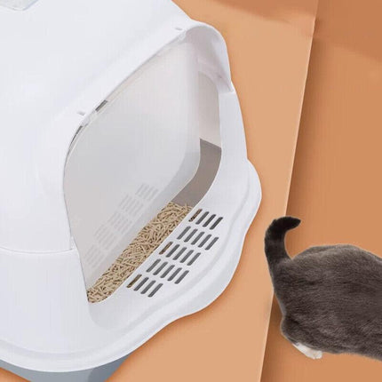 Paws & Claws Cat Litter House Box Toilet Tray Pad Scoop Door Durable Pet Kitten - Aimall