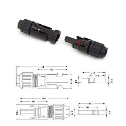 5~20PCS Connectors For IP67 MC4 Solar Panel 30A Line Plug Socket Male & Female M - Aimall