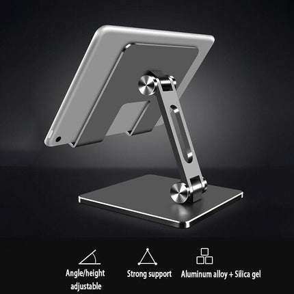 Aluminum Alloy Tablet Phone Holder Desk Stand Bracket Foldable For iPad Pro 12.9 - Aimall