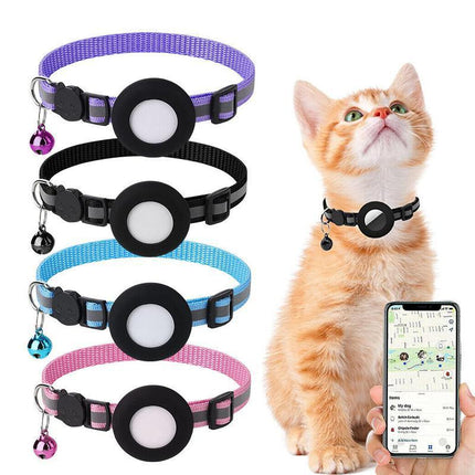 Adjustable Cat Collar Reflective Small Pet Cat Collar Strap for Apple Air Tag AU - Aimall