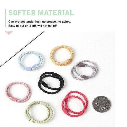 50 x Hair Ties Elastic Band Snagless Ponytail Tie School Bubbles Various Colours - Aimall