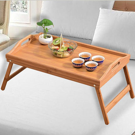 Wooden Bamboo Folding Tray BAMBOO FOLD UP LAP TRAY Tea Coffee Table Breakfast - Aimall
