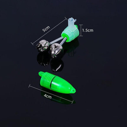10PCS Night Fishing Twin Ring Light Bite Alarm Bells LED Outdoor Clip Rod Tip AU - Aimall