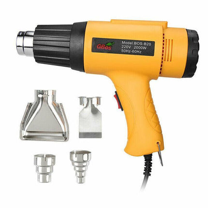 2000W Electric Heat Gun Hot Air Adjustable Temperature w/4 Nozzles Heating Tool - Aimall