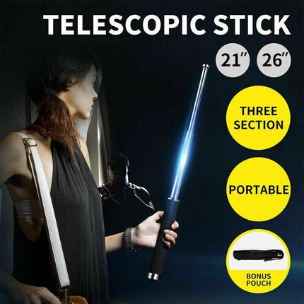 21" 26" Telescopic Stick Whip Portable Pocket Baton Retractable Outdoor Tool AU - Aimall